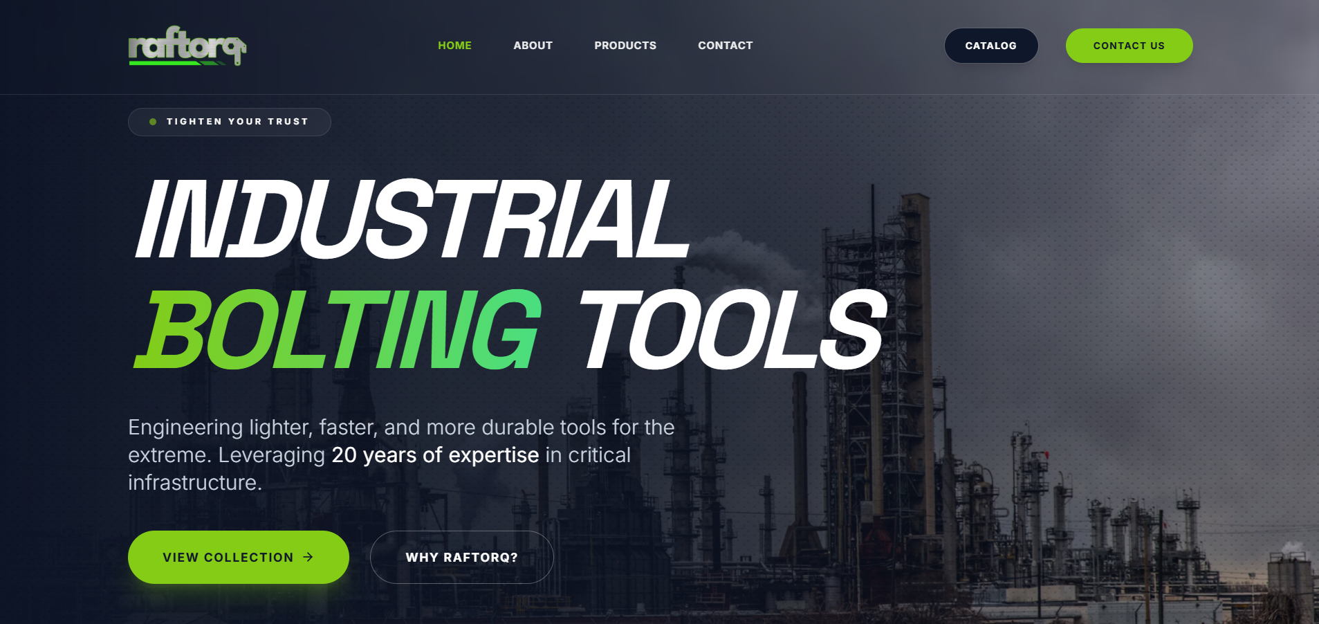 Raftorq Industrial Engineering Web Experience